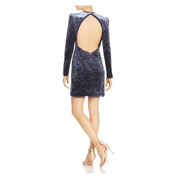 NWT RACHEL ZOE Womens Blue Long Sleeve Short Body Con Evening Dress - Picture 2 of 5